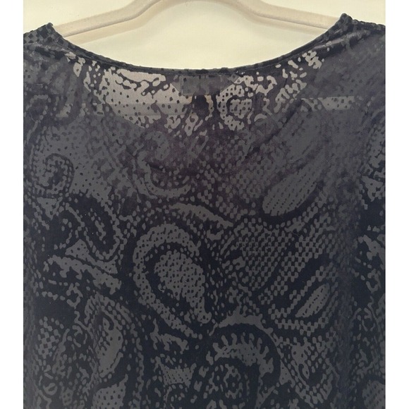 Velvet Burnout Top Dark Romantic Fairy Goth Scoop Neck Paisley Woman's Size 2XL - Picture 3 of 10